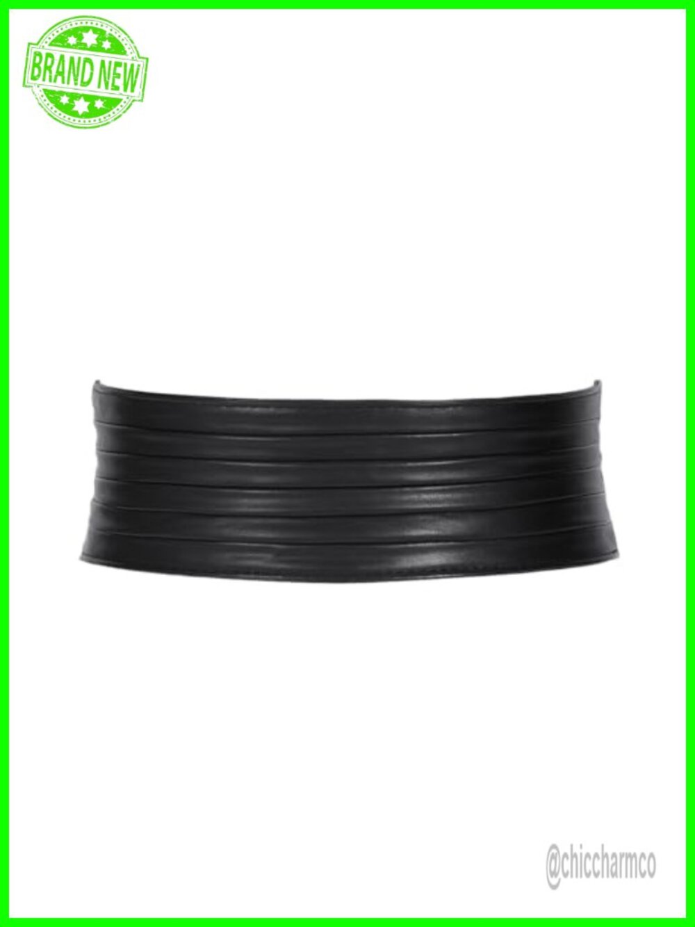 Women Wide Elastic Waist Belt Faux Leather Stretchy Cinch Dress Belt